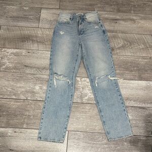 PacSun Light Blue Distressed Straight Leg Jeans